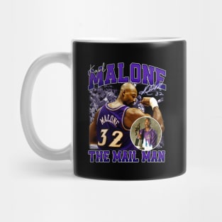 Karl Malone The Mail Man Basketball Legend Signature Vintage Retro 80s 90s Bootleg Rap Style Mug